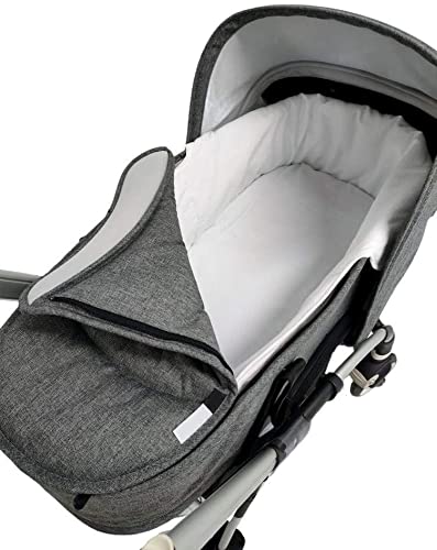 Cubre capazo o funda para capazo compatible con Bugaboo Bee acolchada + sábana bajera (Blanco)