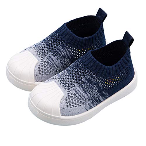 DEBAIJIA Zapatos para Niños 1-7T Bebés Caminata Zapatillas Gradiente Color Suela Suave Malla Antideslizante PVC Material Cómodo Moda(Azul-22)