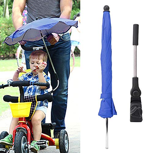 Demeras Cochecito de bebé Sombrilla Sombrilla Impermeable Ajustable Paraguas de Lluvia para niños Carritos de Transporte Bicicletas Bicicletas Cochecitos(Azul)