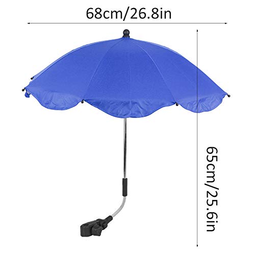 Demeras Cochecito de bebé Sombrilla Sombrilla Impermeable Ajustable Paraguas de Lluvia para niños Carritos de Transporte Bicicletas Bicicletas Cochecitos(Azul)