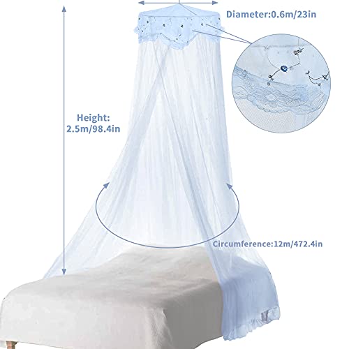 esafio Mosquitera Infantil, Mosquitera Grande Que Protege Contra Insectos Y Mosquitos, Mosquitera Repelente, Incluidos Materiales De InstalacióN. Cama Individual Y Mosquitera Para Cama Doble, Azul