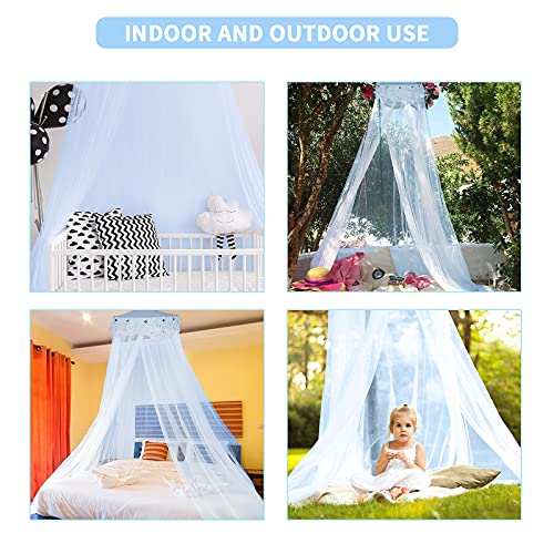 esafio Mosquitera Infantil, Mosquitera Grande Que Protege Contra Insectos Y Mosquitos, Mosquitera Repelente, Incluidos Materiales De InstalacióN. Cama Individual Y Mosquitera Para Cama Doble, Azul