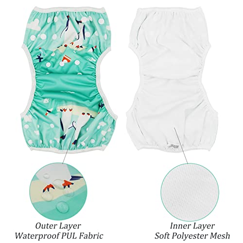 FenFang Pañal Bañador Reutilizable Bebés 1 2 3 Años, 2 Pcs Pañales de Natación Ajustable Niños Niñas 0 6 12 24 Meses, Pañales Bañadores de Baño Nadar Aprendizaje Pantalones Piscina de Tela Lavables