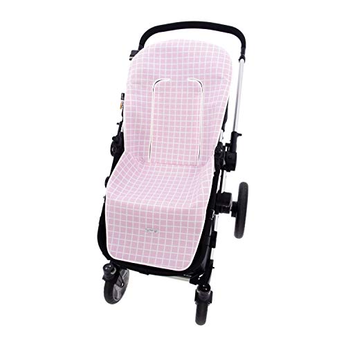 Funda de Verano para Silla Paseo Universal Rosy Fuentes- Colchoneta para Carrito Bebé- Transpirable-Compatible con Bugaboo, Jane, Concord, Baby Jogger, Bebecar…0-rosa