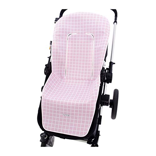 Funda de Verano para Silla Paseo Universal Rosy Fuentes- Colchoneta para Carrito Bebé- Transpirable-Compatible con Bugaboo, Jane, Concord, Baby Jogger, Bebecar…0-rosa