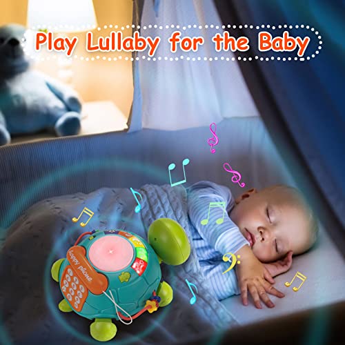 Funsland Juguetes Musicales para Bebés de 6 a 12 Meses, Divertido Desarrollo Temprano Educativo Juguete Infantil, Tortuga Juguetes Canta, Luces LED, Regalo de Juego para Niño y Niña 1 2 3 Años