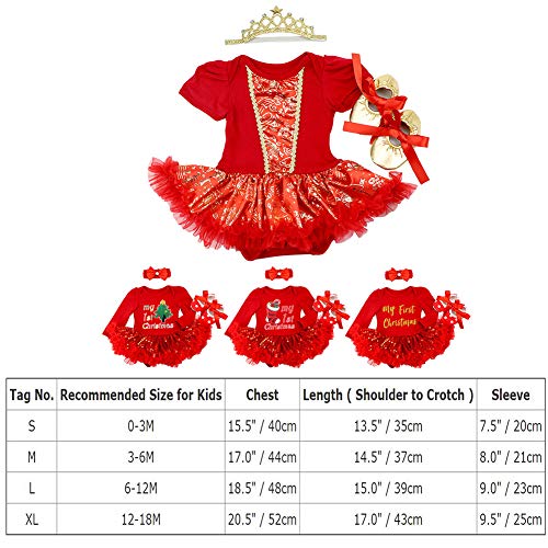 FYMNSI Bebé Niña Mi Primera Navidad Vestido Árbol de Navidad Calcetines Reno Princesa Tutú Falda + Diadema + Zapatos Conjunto de Ropa 3pcs Infantil Fiesta Fotografía Blanco Calcetines 0-3M