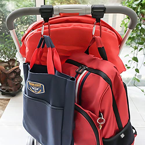 Ganchos para Carritos de Bebe Ganchos Carrito Bebé Universal Ganchos Multiusos para Cochecito de Bebé Soporte para Bolsa de Cochecito Ganchos para Silla de Paseo Mosquetón Antideslizante 4 Piezas