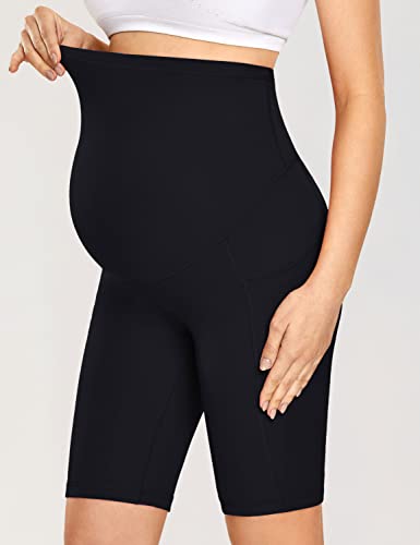 Gratlin Pantalones Cortos de Maternidad con Bolsillos Yoga Embarazo para Mujer Negro 42