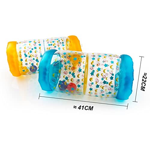 Gxhong Rulo Hinchable Baby Roller Baby Gatear Juguetes de Fitness para 6 Meses, 1 2 3 años de Edad, Azul