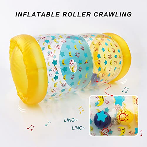 Gxhong Rulo Hinchable Baby Roller Baby Gatear Juguetes de Fitness para 6 Meses, 1 2 3 años de Edad, Azul