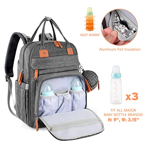 Homlynn Mochila PañAles Bebe, Gran Capacidad Mochila Cambiador Bebe Con Cambiador y Porta Chupones Para Bolsa de Viaje Para Mamá y Papá