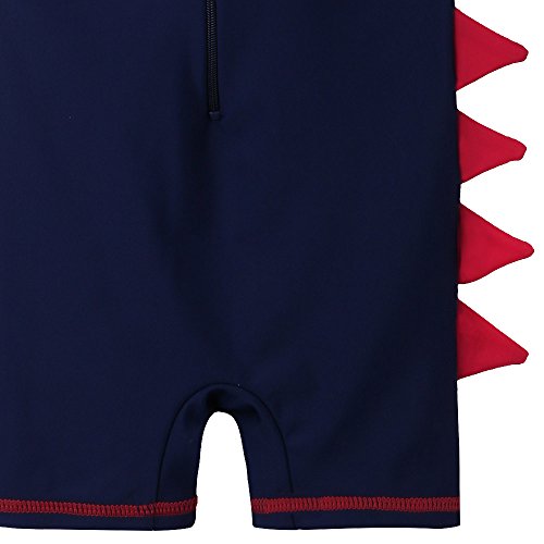 HUAANIUE Traje de baño para niños pequeñas Traje de baño de Manga Corta Traje de baño de una Pieza Zip Rash Guard Protección Solar Traje de baño UPF 50+ Natación Bañarse Ropa de Playa