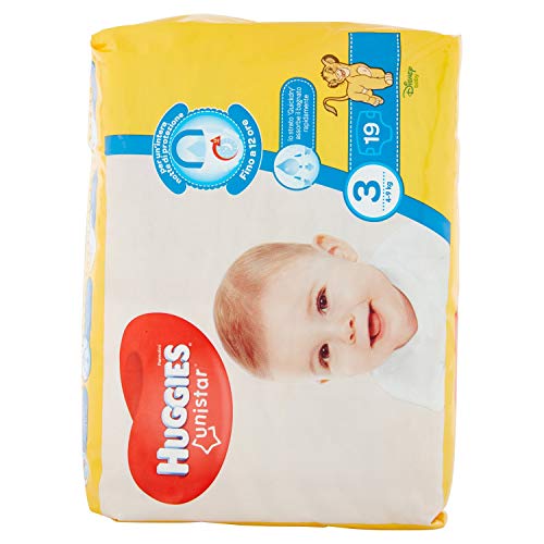 Huggies Unistar Pañales, Talla 3 (4-9 kg), 19 Pañales