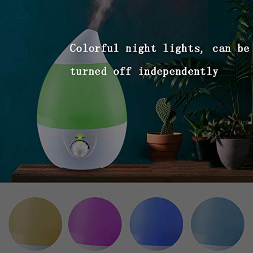 Humidificador Portátil 3L humidificadores, sin agua de apagado automático, silencioso humidificador de aire con luz de noche, humidificador ultrasónico Ideal for el dormitorio, el sitio del bebé, la s