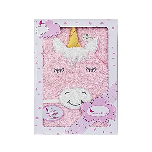 Interbaby 01206-02 - CAPA DE BAÑO MOD UNICORNIO rosa, unisex