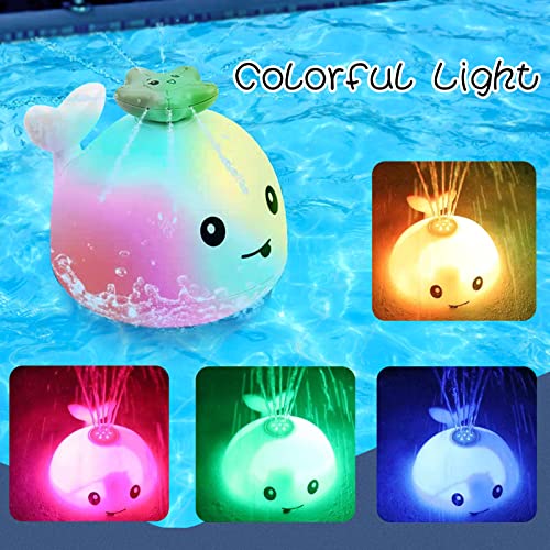 Juguetes Bañera Baño Bebe Ballena Juguete de Baño Para Bebé Baby Bath Toys Whale Aspersor Flotante Luces de Colore Música con 4 Boquillas 1 Destornillador Niños Niñas Para Bebe 1 2 3 4 Años 6-12 Meses