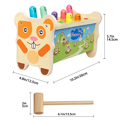 Juguetes de Madera con 2 martillos |Juego Multifuncional Banco de Golpeo de Clavijas | Juego de Laberinto Montessori con Forma de Elefante Habilidades Juguetes para 1 2 3 4 Años Niños Niñas