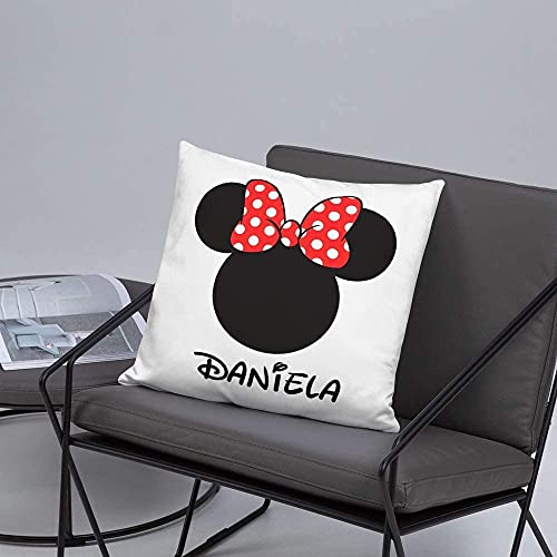 Kembilove Cojin Personalizado – Cojin Infantil con el Nombre – Regalos Originales – Regalos Originales para Bebes Recien Nacidos de Minnie