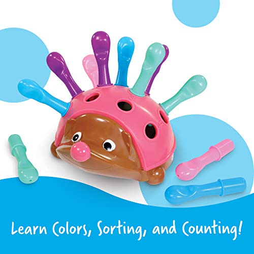 Learning Resources-Spike, el Erizo para Practicar Color Rosa, Juguete para desarrollar la motricidad Fina pequeños y de Preescolar, niños de 18 + Meses, Multi Colour (LER8904P)