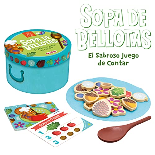 Ludilo - Sopa De Bellotas, Juegos Educativos Niños 2 Años O Más, Juegos De Mesa para Niños, Juguetes Niños 2 Años, Aprender A Contar, 1 Único Jugador