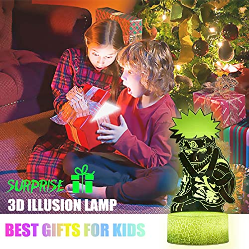 Luz De Noche De Ilusión 3d Para Niños, Lámpara De Escritorio Led 3 Patrones y Luz De Noche De Decoración De Cambio De 16 Colores, Regalos De Cumpleaños De Navidad Para Niño y Niña