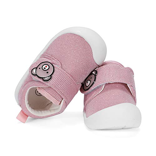 MASOCIO Zapatos Bebe Niña Primeros Pasos Zapatillas Deportivas Bebé Recién Nacido Rosado, 22 EU (Talla Fabricante 17)