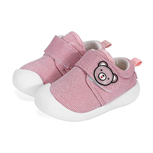 MASOCIO Zapatos Bebe Niña Primeros Pasos Zapatillas Deportivas Bebé Recién Nacido Rosado, 22 EU (Talla Fabricante 17)