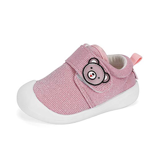 MASOCIO Zapatos Bebe Niña Primeros Pasos Zapatillas Deportivas Bebé Recién Nacido Rosado, 22 EU (Talla Fabricante 17)