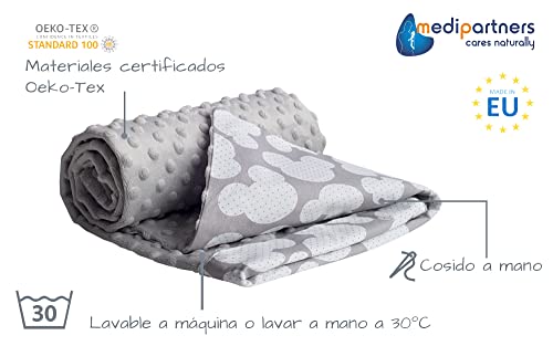 Medi Partners Mantas para Bebés 75x100cm Multifunción 100% Algodón Öko-Tex Confortable Minky Cochecito Suave y Mullida Universal