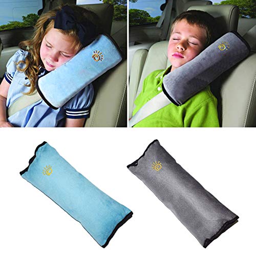 MHwan Funda de cojín para cinturón de Seguridad de Coche para niños, Cinturones de seguridad para niños, Hombrera suave para cinturón de seguridad para niños, 2 piezas, 10x30cm