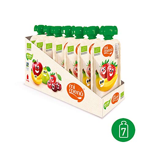 Mi Menú BIO Bolsita Manzana Pera Albaricoque 100 Gram [Pack de 7uds]