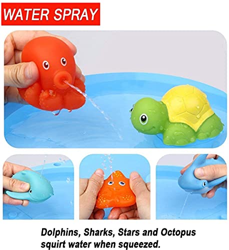 Miotlsy 7 Piezas Juguetes De Baño,Juguetes de Baño Flotantes para Bebés, Juguetes para Bebés, para Bebé Niños Agua Piscina Baño Playa Regalo Bueno de Cumpleaños Navidad