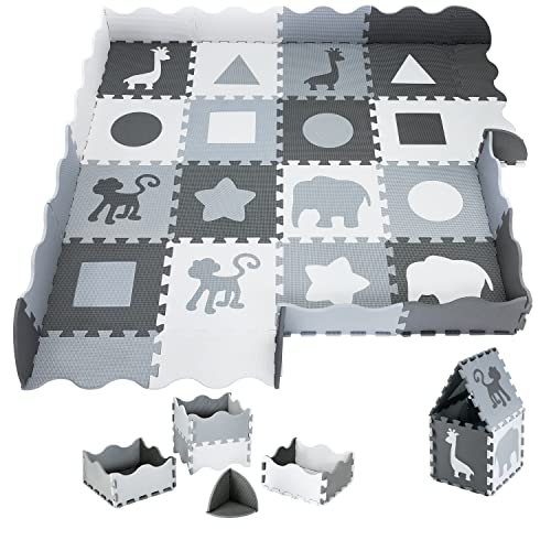 Moby-System Alfombra Puzle para Bebés, 150 x 150 cm, Alfombra de Juego, Estera del Juego, Inodora, Grande, Puzle para Niños y Niñas, sin Sustancias Nocivas, sin Olor