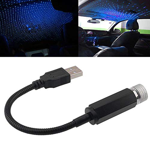 Moligin Púrpura Azul romántica luz de la noche para techo de la Casa Decoración de coches Proyector estrellado de la lámpara LED de la noche de la estrella USB Powerd