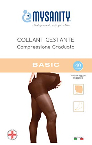 MySanity Collant Gestante, 40 Den, Medías premamá para Mujer, Beige (Daino), Talla 4