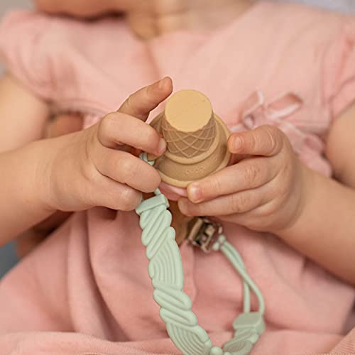 NatureBond Clip para Chupete Correas de Silicona para Bebés Niños y Niñas | Soporte para Chupete que se adapta a todos los Chupetes y Juguetes para la Dentición del Bebé | Verde