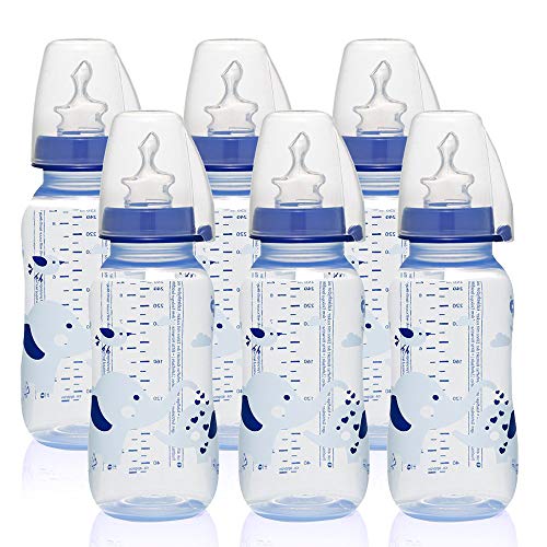 NIP PP biberón juedo de 6, Boys, 6 x 250ml, BPA free, made in Germany