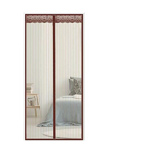 NO LOGO Cortina Mosquitera para Puertas 80x220cm Mosquiteras para Puertas Cierre Automático para Cortina de Sala de Estar la Puerta, Marrón