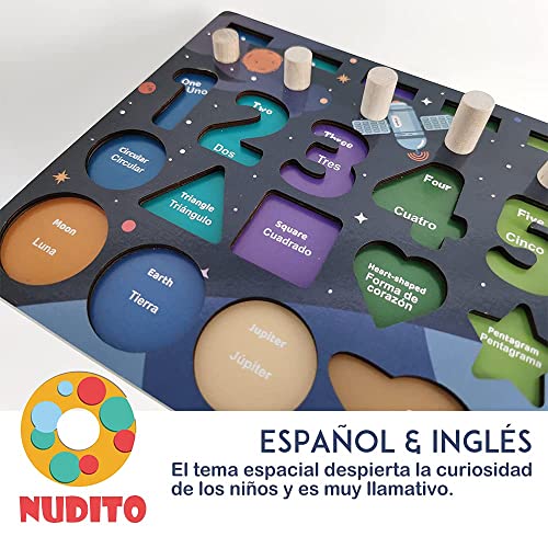 NUDITO Juguetes Educativos para Niños. Juguetes Montessori de Clasificación para Niños Juguete Educativo de Madera para Niños Niñas 3 4 5 Años. Juego Conteo de Números. Rompecabezas de Números Madera