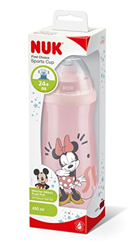 NUK Disney Sports Cup taza aprendizaje, a prueba de fugas y gran volumen, sin-BPA, 36+ meses, 450 ml, Minnie Mouse