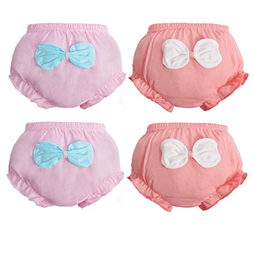 Pantalones de Entrenamiento para Bebé 4 Paquetes, Morbuy Niños Niñas Bragas de Aprendizaje Reutilizable para niños Pequeños de Algodón pañales Ropa Interior (B,90# /1-2 años)