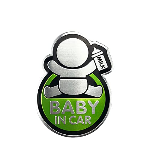 Pegatina Coche Bebe a Bordo Personalizada,MoreChioce Familia Feliz Auto Adhesivos Coche Metal Pegatinas Impermeable Abrasión para Etiqueta Engomada Parachoques de la Ventana del Automóvil,Verde #D