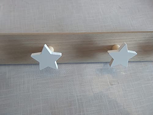 Perchero de pared para niños, diseño de estrellas blancas