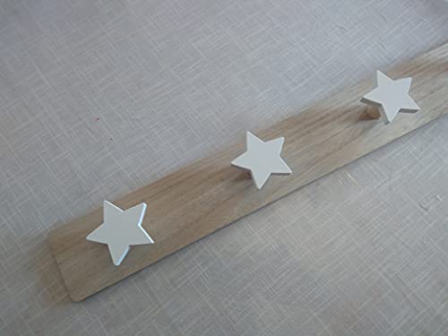 Perchero de pared para niños, diseño de estrellas blancas