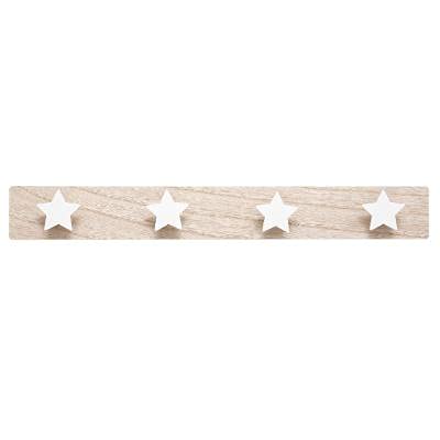 Perchero de pared para niños, diseño de estrellas blancas