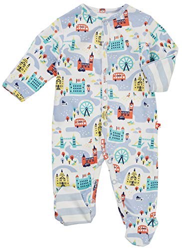 Piccalilly London Theme - Pijama para bebé con pies, algodón orgánico, recuerdo británico, regalo para recién nacido