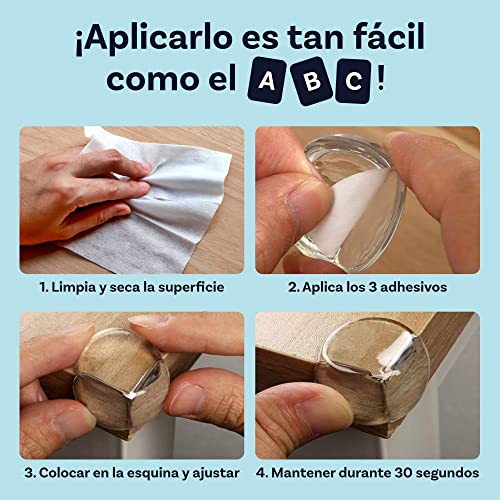 Protector de Esquinas para Bebé - Protección Contra Impactos para Bebés y Niños - Fuerte Adhesión - Protectores de Esquinas Transparente para Muebles (12 Unidades)