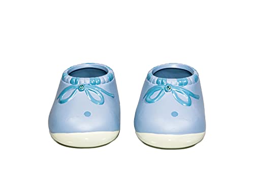 regalos para bebes, patucos de ceramica originales. Pares de patucos perfectos para recuerdo de recien nacido o para un detalle en bautizo o baby shower. (Azul)