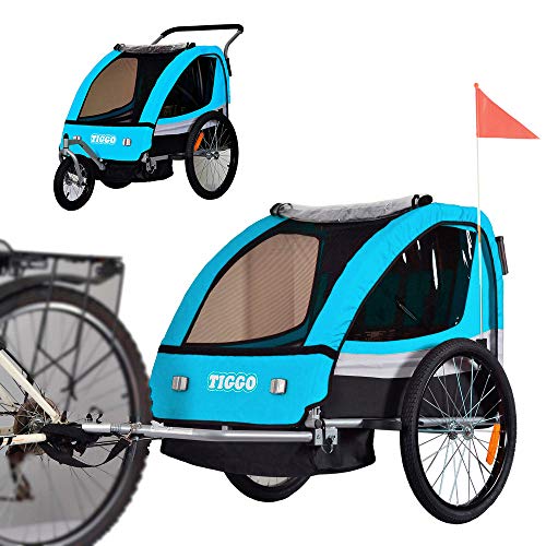 Remolque de bici para niños con kit de footing BT504-D03 azul